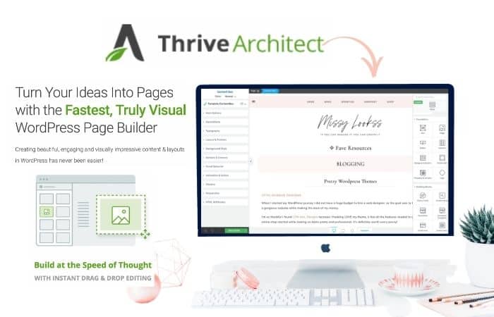 Thrive architect drag and drop editor for WordPress