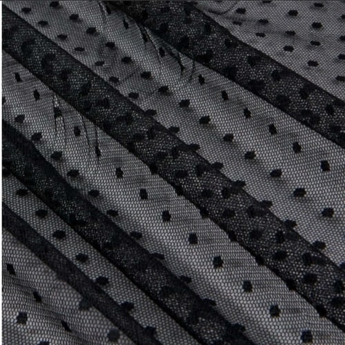 black mesh fabric with dots for a DIY mesh cover up skirt