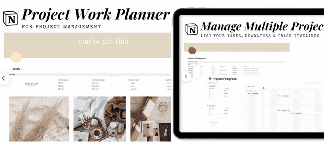 aesthetic templates for project management